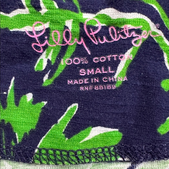 Lilly Pulitzer Boatneck Slub Cotton Floral Print Shirt, size S, like new - Picture 3 of 4